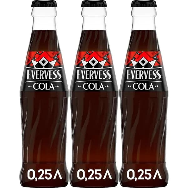 Газированный напиток Evervess Cola 250 мл, набор: 3 штуки