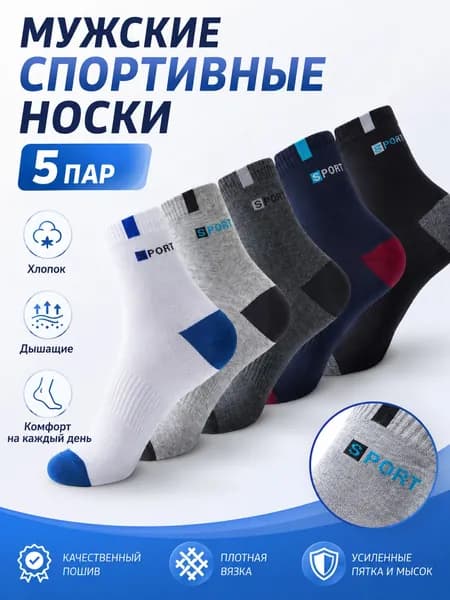 Носки мужские, 5 пар
