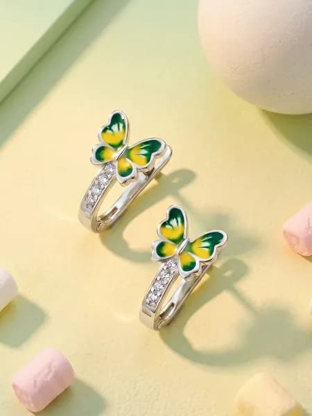 Детские серьги Бабочки Серебро 925