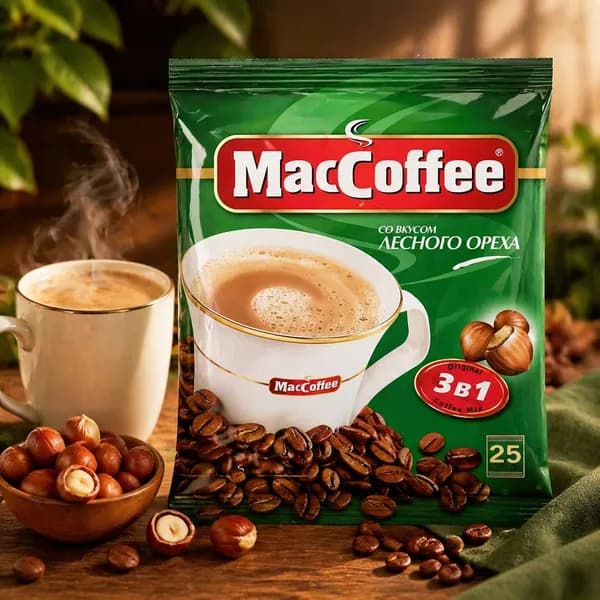 Кофейный напиток Маккофе 25 пакетов с лесным Орехом