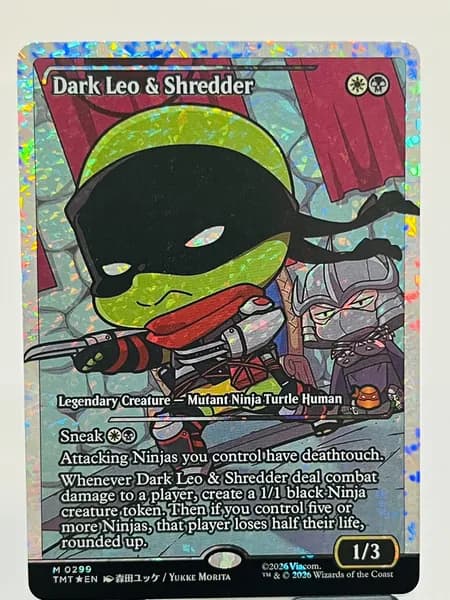 Магия сбора прокси-карт Высококачественные нефольговые Dark Leo & Shredder TMT #299 foil