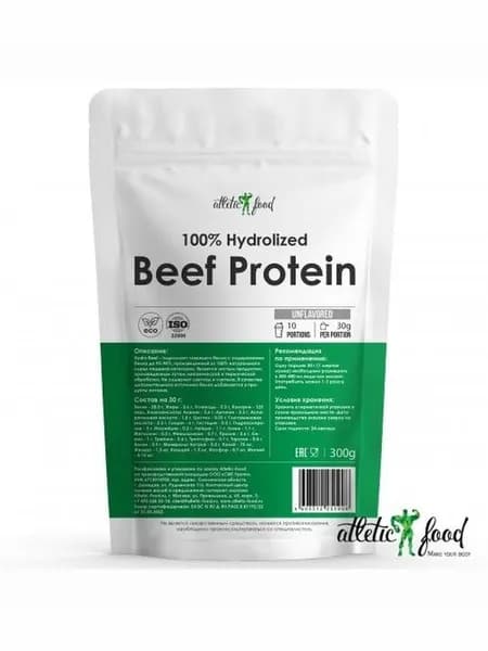 Atletic Food Говяжий протеин 100% Hydrolized Beef Protein - 300 грамм