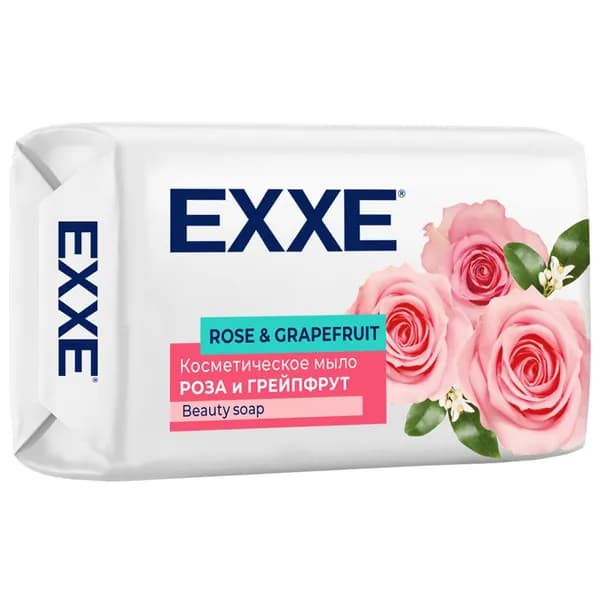 EXXE Мыло твердое кусковое ароматизированное "Роза и грейпфрут" 90г