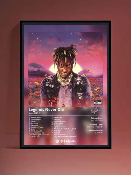 Постер на стену Juice WRLD без рамы (29,7х42см)