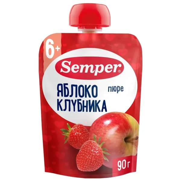 Яблоко и клубника пюре