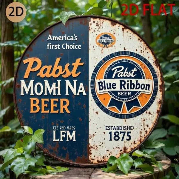 Металлический постер на стену,Винтажная жестяная табличка Pabst Blue Ribbon Beer 8x8,Ретро настенный декор для бара
