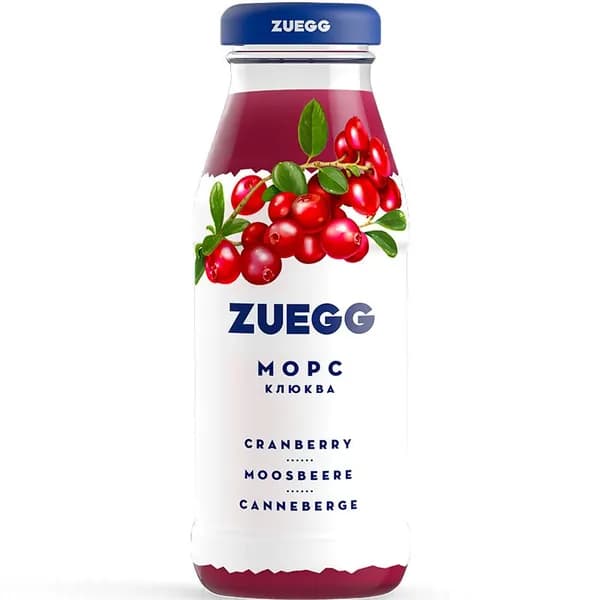 Морс ZUEGG клюквенный 100% /стекло/ 200мл