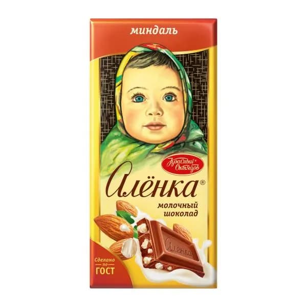 Шоколад молочный с миндалем Алёнка 75г