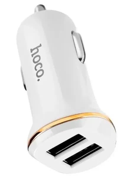 Автомобильное зарядное устройство 2USB 2.1A с кабелем Lighting USB HOCO Z1 White