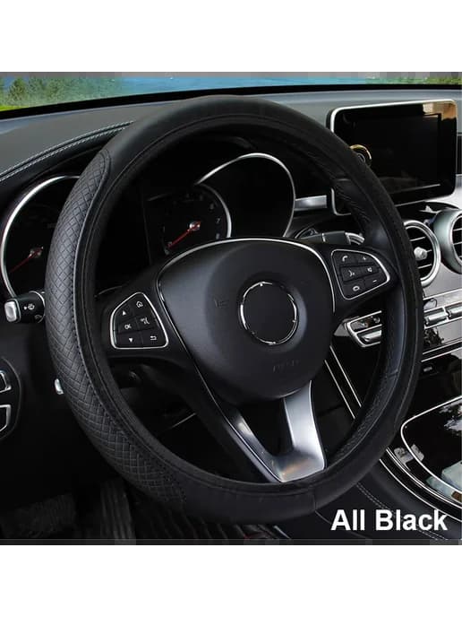 Автомобильный чехол на руль Black 37-39 см