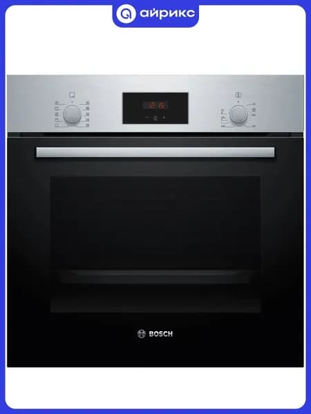 Электрический духовой шкаф Bosch HBF512BS1T, 59.4 см, 66 л, гриль, конвекция, гидролитическая очистка, серебристый