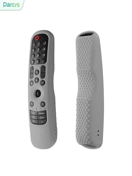 Противоударная силиконовая накладка на пульт LG Smart TV AN-MR21 MR22 обеспечивает защиту от ударов, падений и царапин / светло-серая.