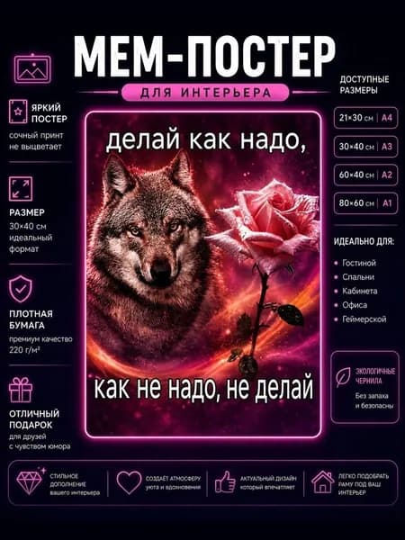 Постер "Делай как надо. Мем-постер.", 30 см х 21 см