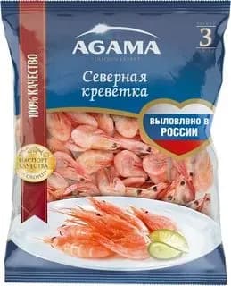 Креветка северная №3 варёно-мороженая 70/90, Agama, 850 г
