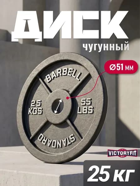Диск 51 мм. чугунный окрашенный 25 кг (модель: D4)