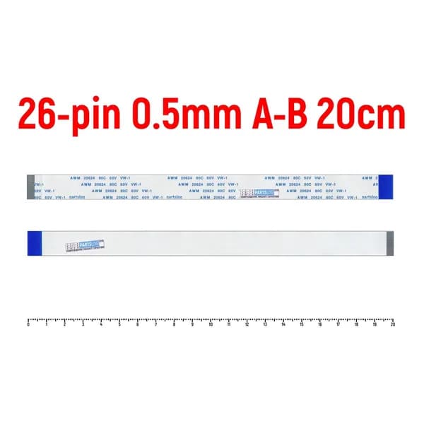 Шлейф FFC 26-pin Шаг 0.5mm Длина 20cm Обратный A-B AWM 20624 80C 60V VW-1