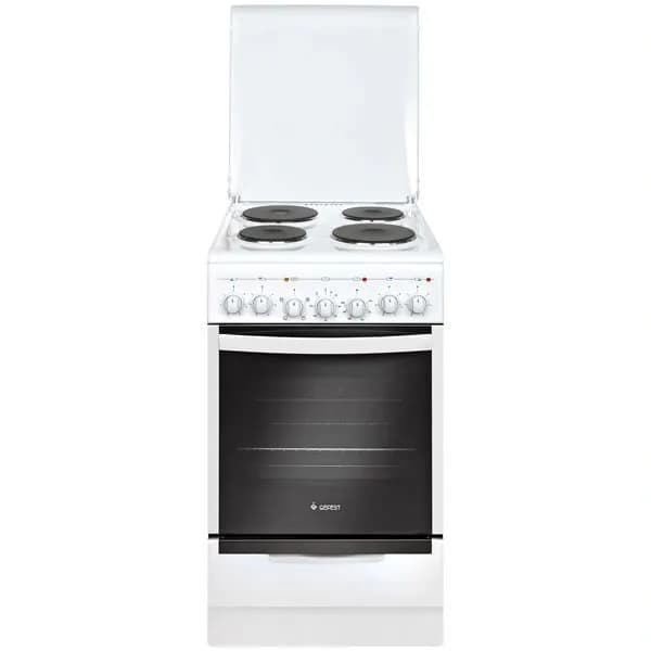 Плита электрическая Gefest 5140-02 0037, 50 см, 4 конфорки, 52 л, эмалированный металл, белый