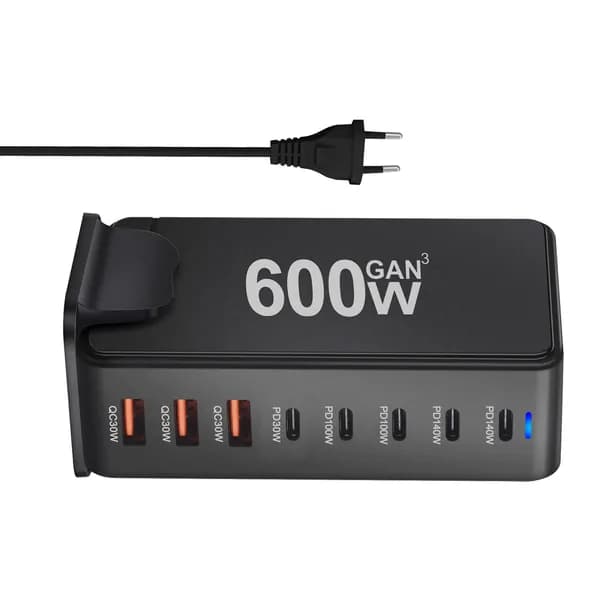 600 Вт USB C зарядный концентратор 8 портов быстрый зарядник для планшетов телефонов адаптер