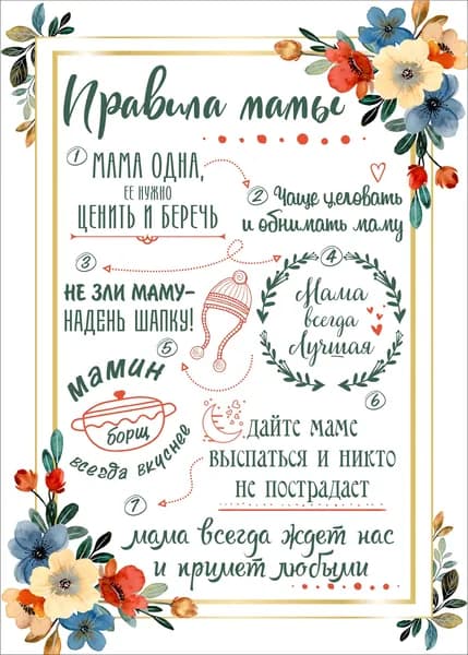 Постер Правила Мамы