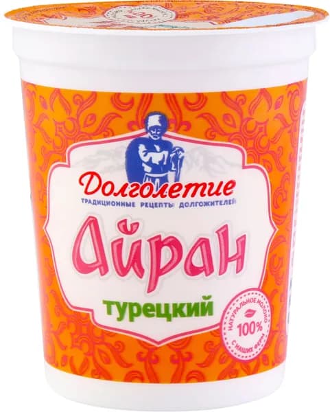 Напиток кисломолочный ДОЛГОЛЕТИЕ Айран Турецкий 1,8%, без змж, 180г