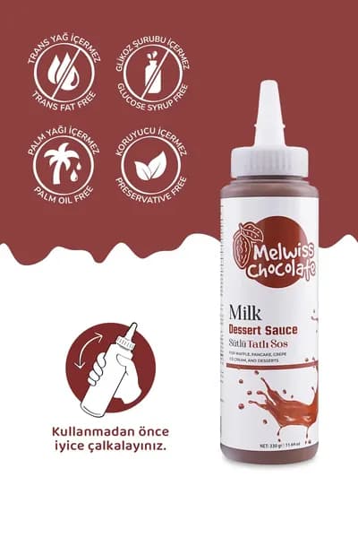 Молочный шоколадный соус (топпинг) Melwiss Chocolate 330 г - для вафель, блинов и панкейков