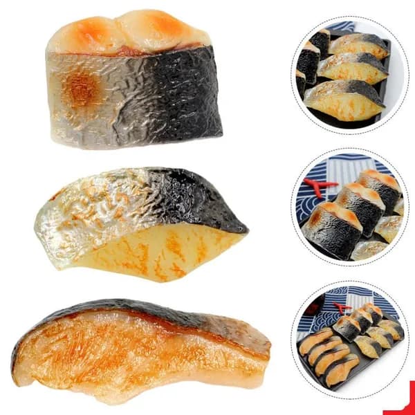 3 шт. ПВХ блоки рыб, украшения, имитация мяса, имитация морепродуктов, модели для детей