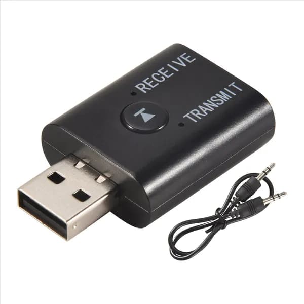 2-в-1 USB Bluetooth аудио передатчик приемник адаптер HiFi беспроводной аудио адаптер с кабелем AUX 3,5 мм для ТВ ПК автомобиля