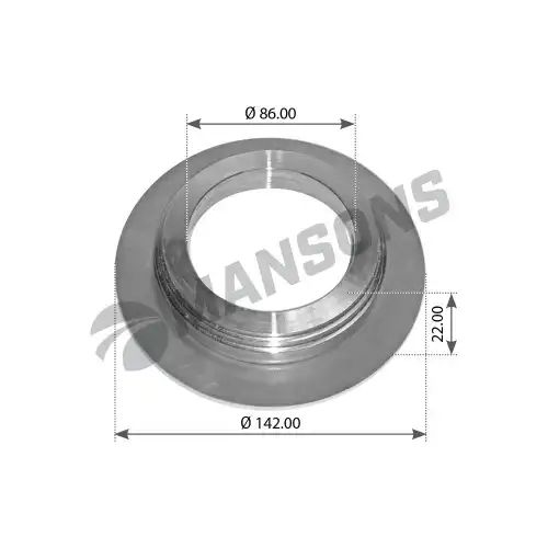 Кольцо ступицы металл шайба упорная d142xd86x22 bpw h/r 6.5-9t 300539 mansons