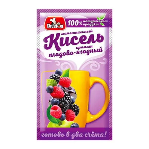 Preston Кисель моментальный, плодово ягодный, 30 г