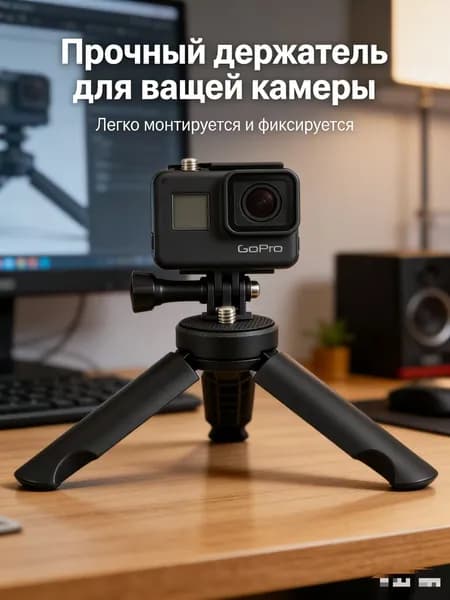 Набор аксессуаров для экшн-камеры GoPro (штатив + переходник с резьбой 1/4 дюйма + крепежные винты и гайки)