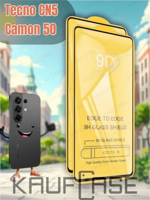 Стекло 9D 2 шт для экрана Tecno Camon 50