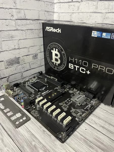 Материнская плата ATX S1151 v1 Model : H110 PRO BTC+. Товар уцененный