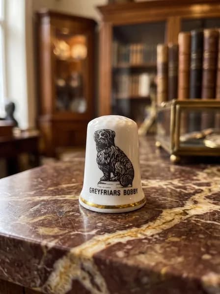 Фарфоровый напёрсток с собакой Greyfriars Bobby, 2.7 см Великобритания 1995 г.