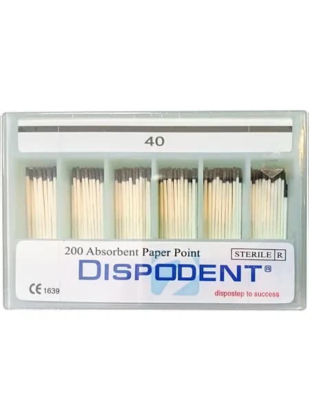 Штифты бумажные 02 №40, 200 шт, (Dispodent)