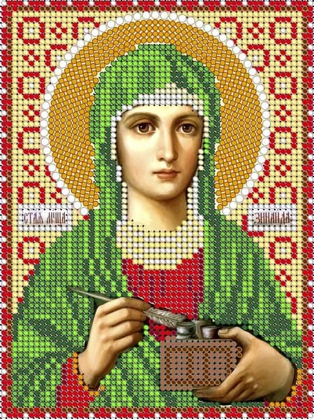 Схема для вышивания бисером Светлица (без бисера), икона "Св.Мца Зинаида" 12*16см