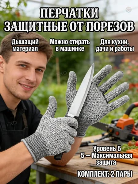 Перчатки для резьбы по дереву и работы со стеклом 2 пары. Защитные перчатки от порезов 5 уровень для хобби;