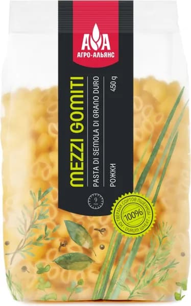 Макароны Агро-Альянс Mezzi Gomiti Рожок 450 г