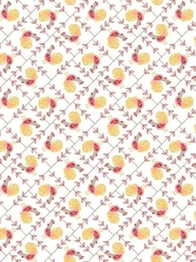 Ткань для пэчворка Cook Book - Rooster red. 50х55 см. Хлопок 100%
