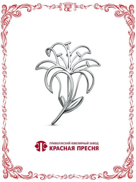 Серебряная брошь Б13017032