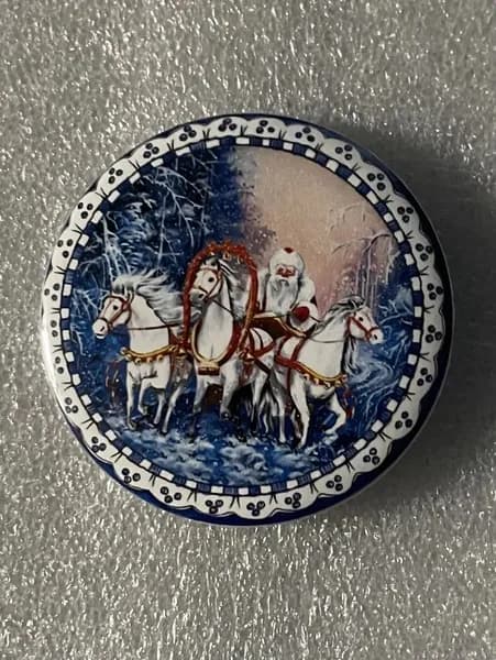 Значок Новый Год, Новогодний, Дед Мороз
