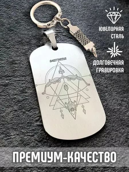 Брелок стальной с гравировкой подарок на ключи коллеге