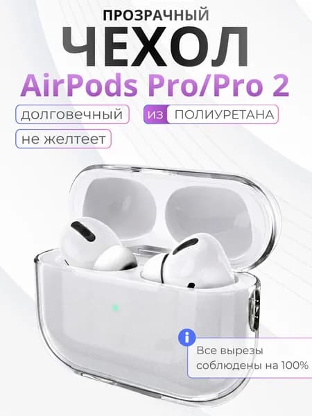 Прозрачный чехол для наушников AirPods Pro 2