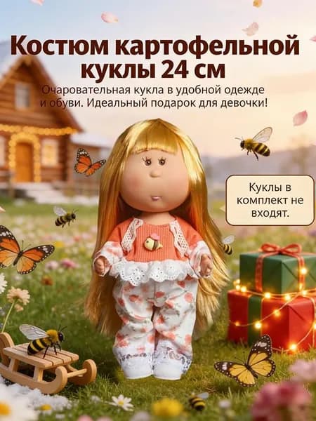 Большая картофелина, 24 см, испанская кукла Миа, одежда (Включает куклу с одеждой)