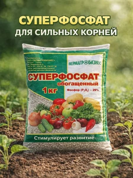 Удобрение минеральное Суперфосфат обогащенный, 1 кг