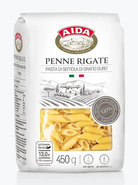 Макароны AIDA Penne Rigati Перо 450 г