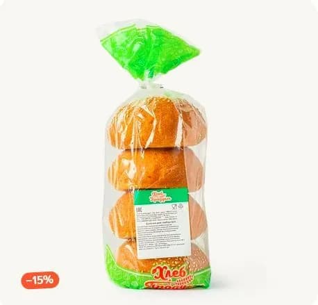 Булочки для гамбургера Хлебпродукт 4шт. 320 г