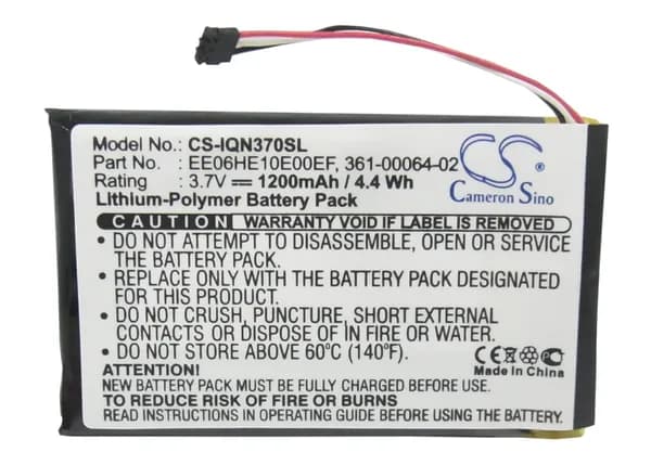 Аккумулятор для Garmin Nuvi 3700, Nuvi 3760, Garmin Nuvi 3790, Garmin 361-00064-02 - CS-IQN370SL от компании Cameron Sino