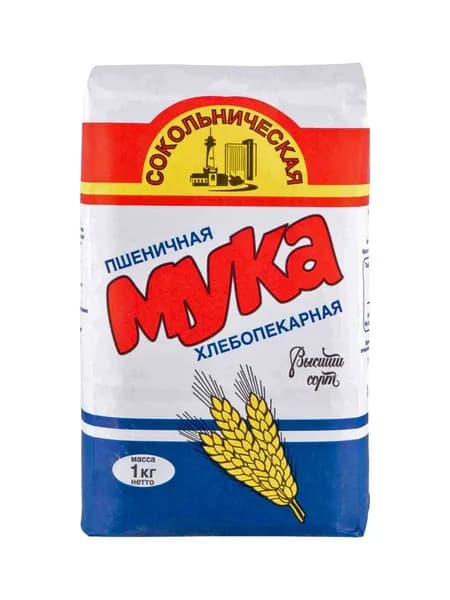 Мука пшеничная Сокольническая высший сорт, 1 кг