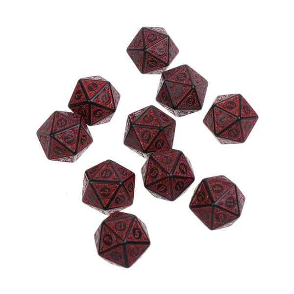 20-гранные игральные кости (10 шт.), красный