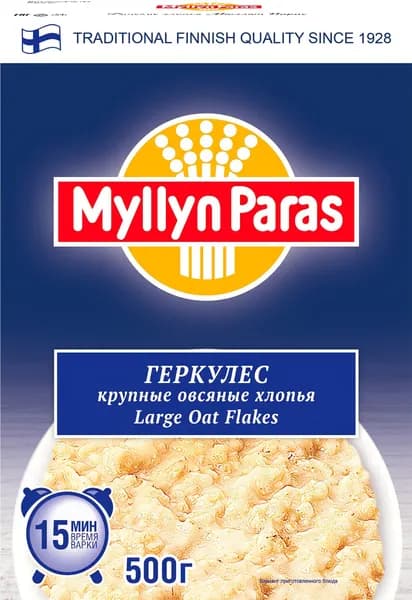 Хлопья овсяные MYLLYN PARAS Геркулес крупные, 500г